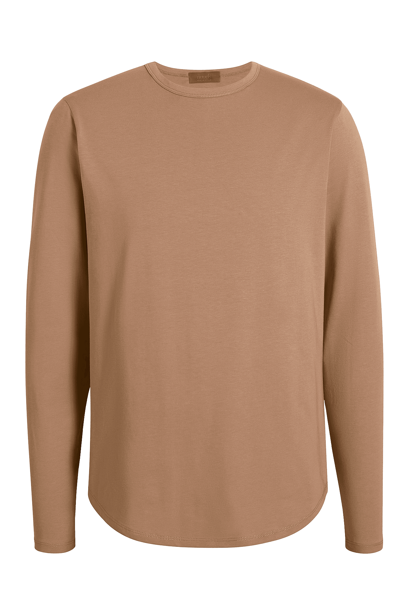Long Sleeve Curved Hem T-Shirt | Cinnamon