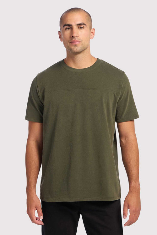 Men's Steady Seamed Tee | Darkest Olive