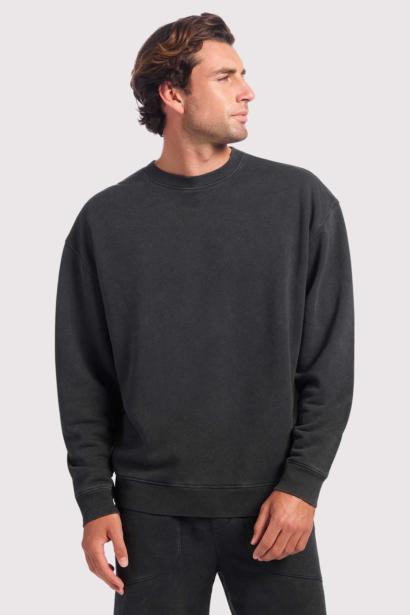 Vintage Fleece Men's Crewneck | Washed Black