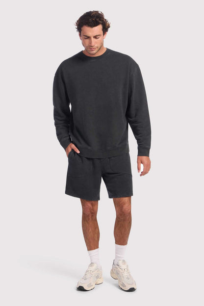 Vintage Fleece Men's Crewneck | Washed Black