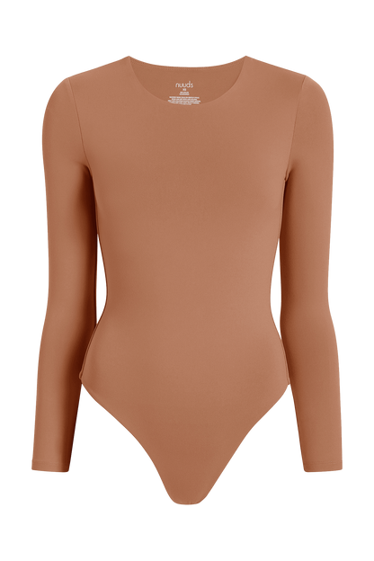 Long Sleeve Crewneck Bodysuit | Clay