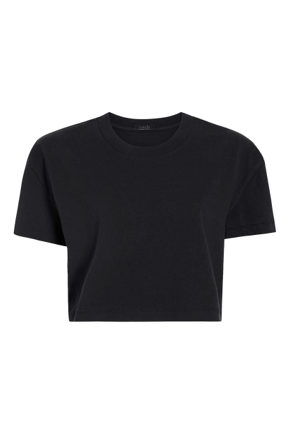 Vintage Cotton Cropped Tee | Black