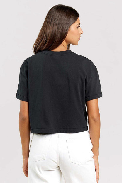 Vintage Cotton Cropped Tee | Black