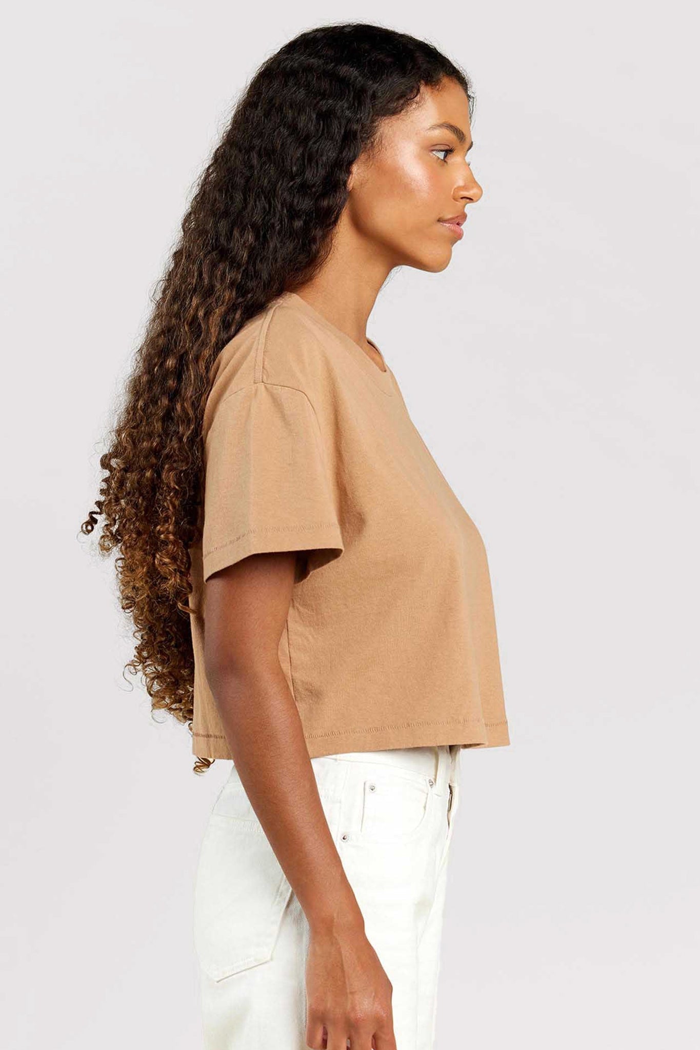 Vintage Cotton Cropped Tee | Cinnamon