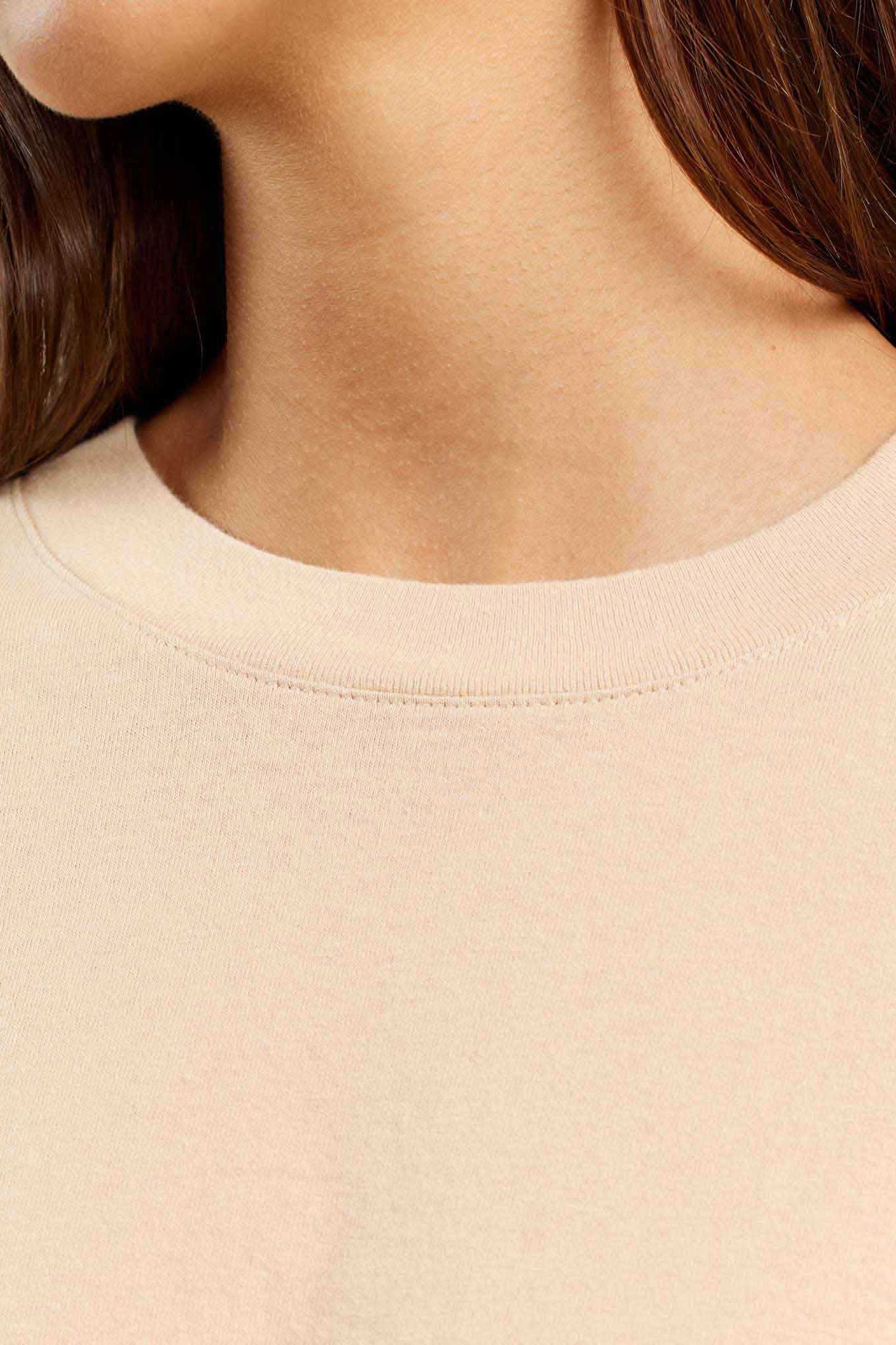 Vintage Cotton Cropped Tee | Oat