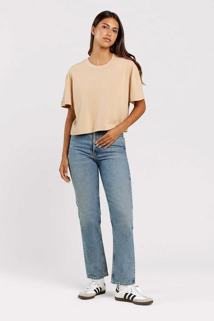 Vintage Cotton Cropped Tee | Oat