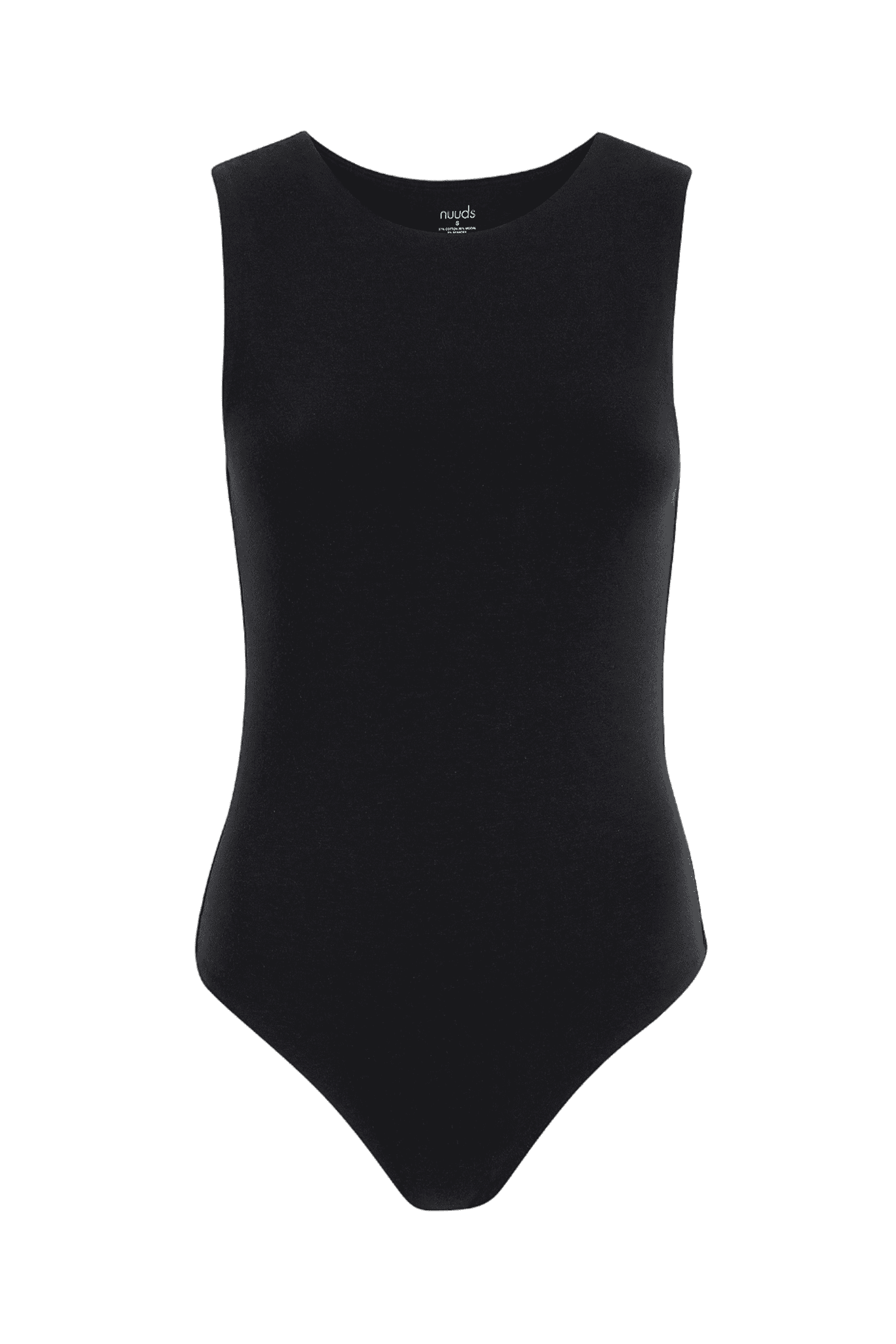 Cotton Stretch Classic Crewneck Tank Bodysuit | Black