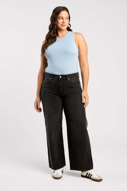 Cotton Stretch Classic Crewneck Tank Bodysuit | Mist