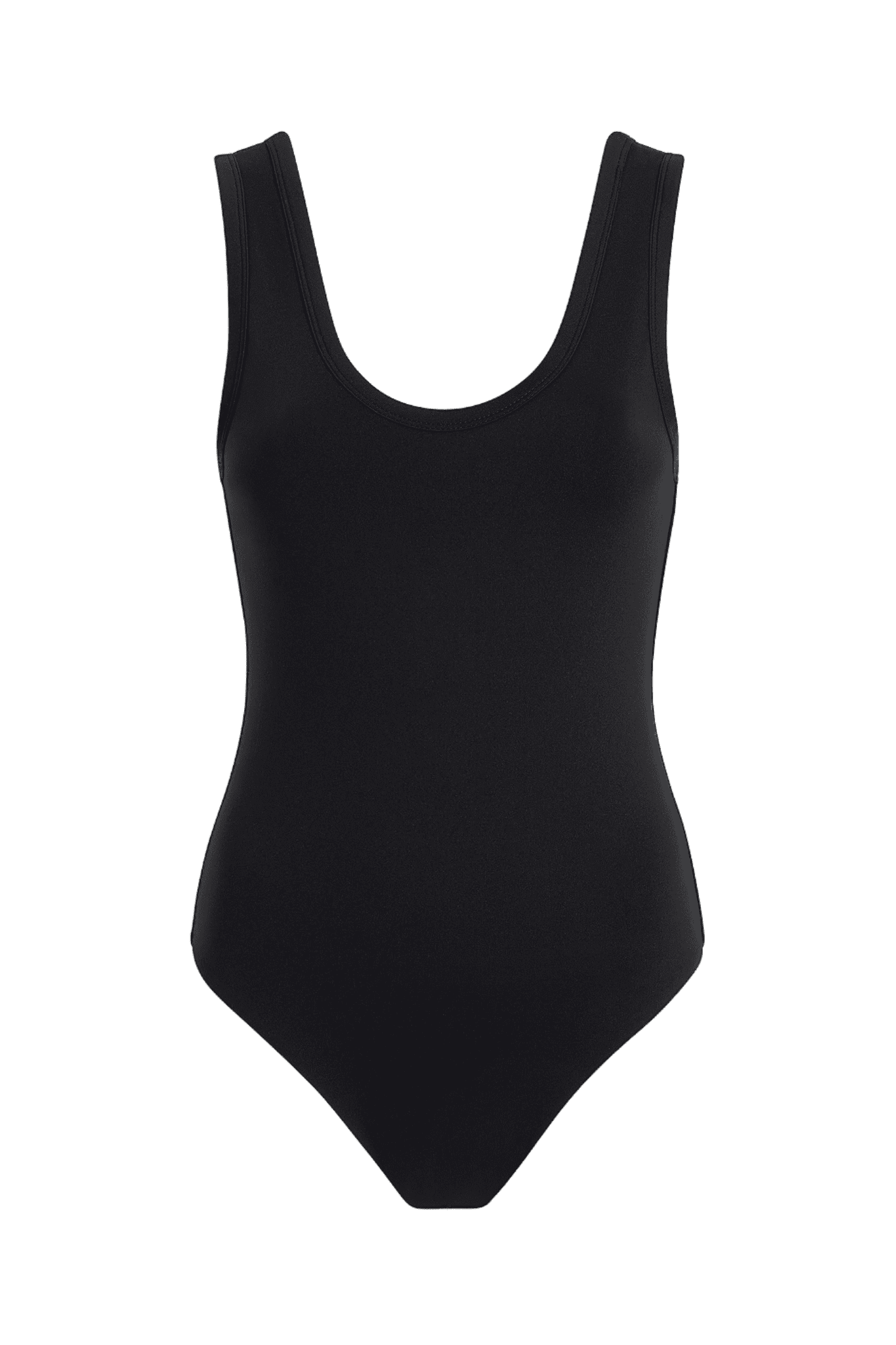 Seamless Scoop Tank Bodysuit | Black