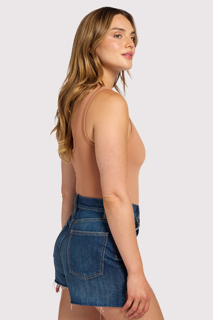 Seamless Scoop Tank Bodysuit | Clay
