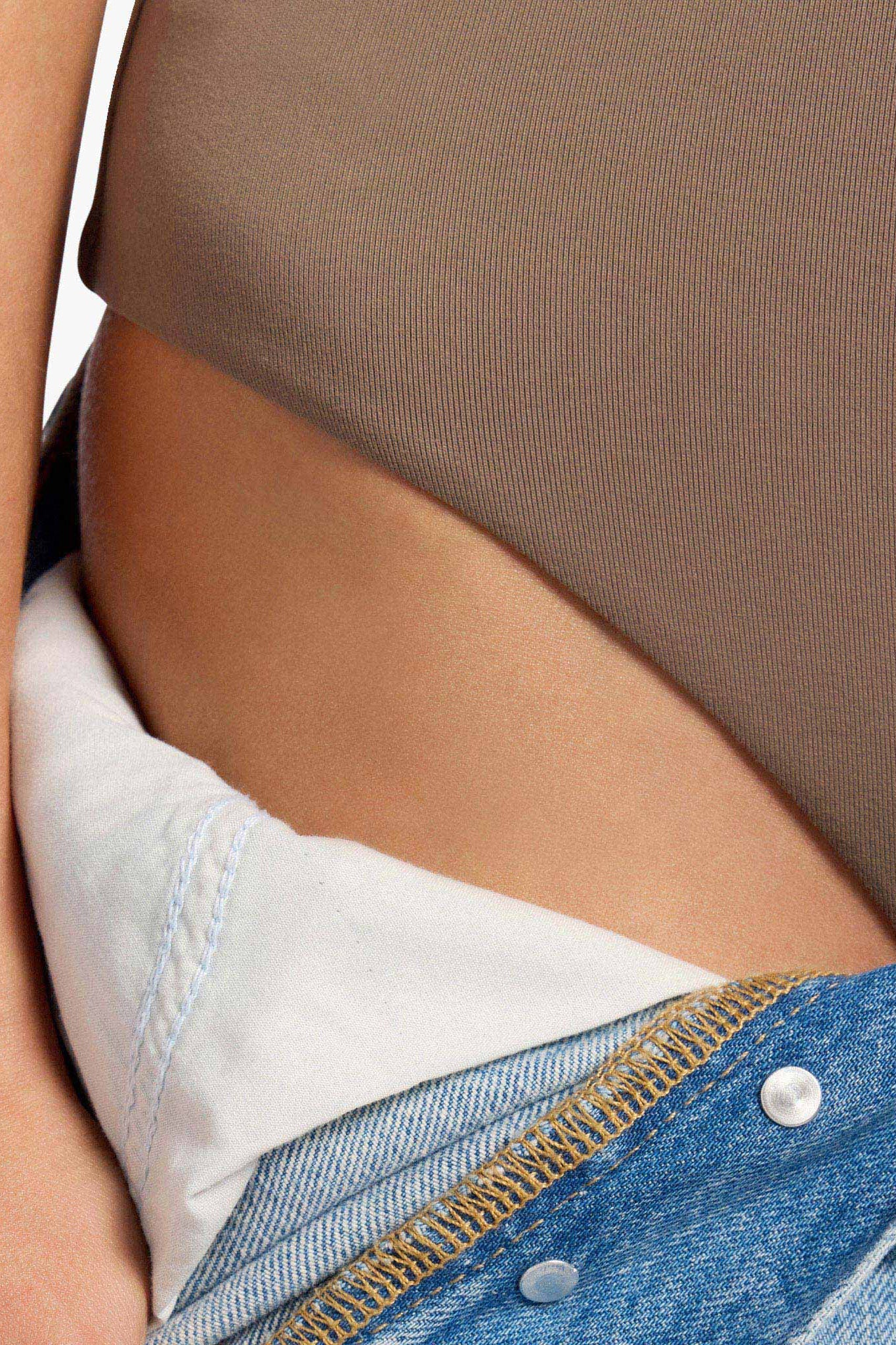 Seamless Scoop Tank Bodysuit | Mocha