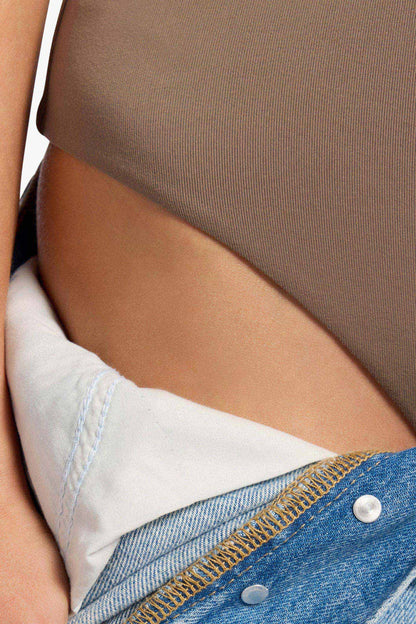 Seamless Scoop Tank Bodysuit | Mocha