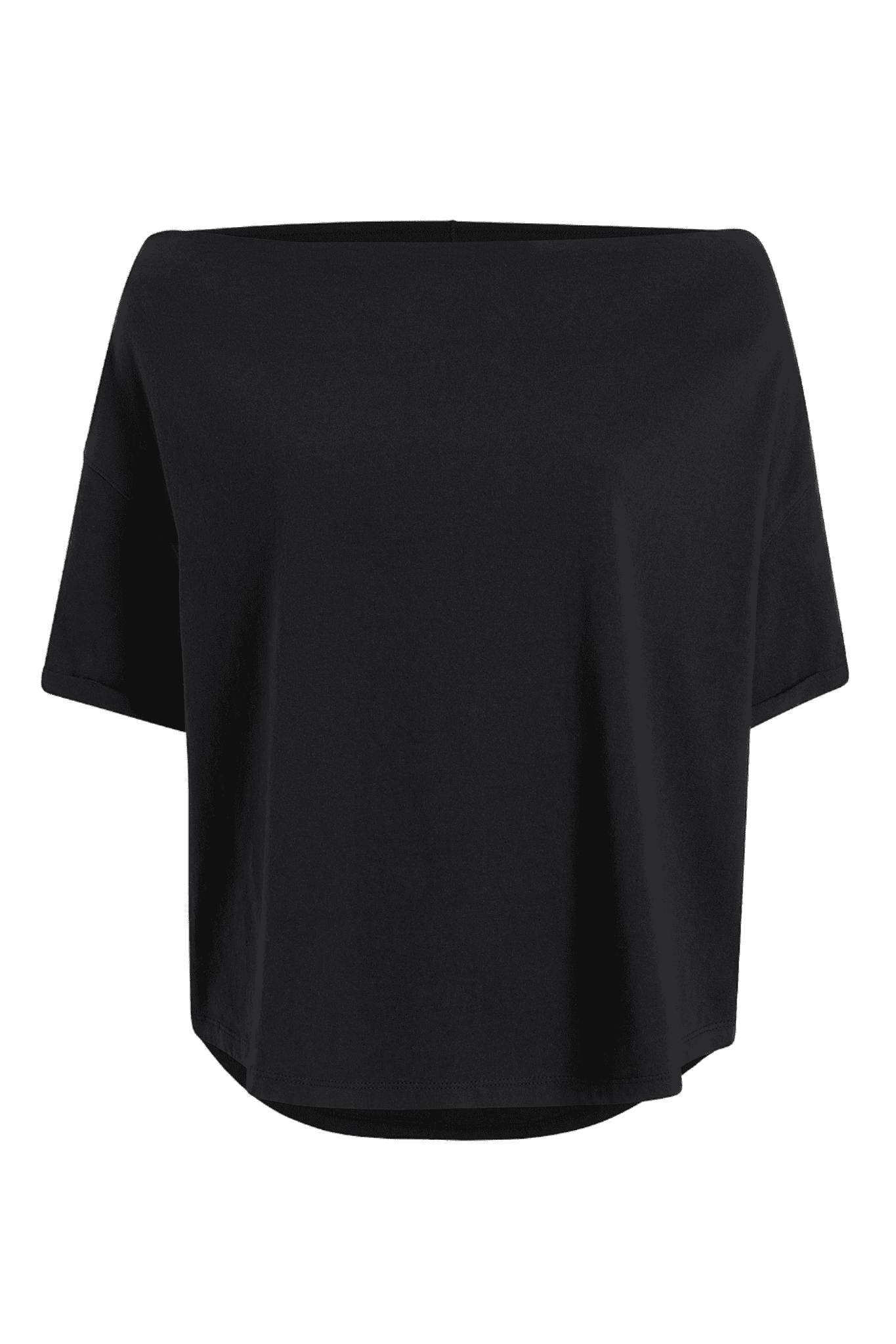 Vintage Cotton Off The Shoulder T-Shirt | Black