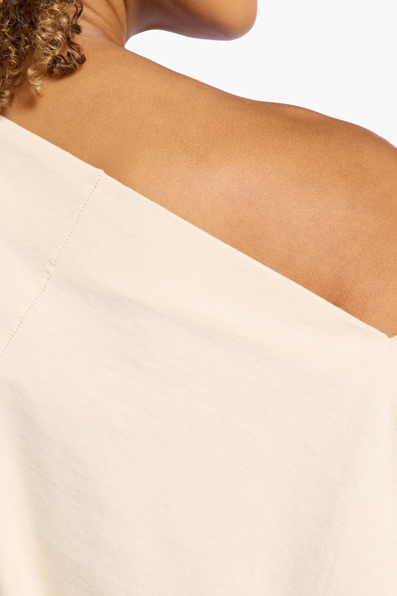 Vintage Cotton Off The Shoulder T-Shirt | Bone