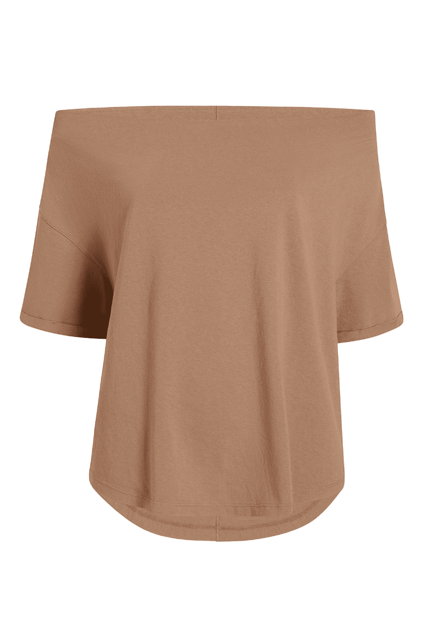 Vintage Cotton Off The Shoulder T-Shirt | Cinnamon