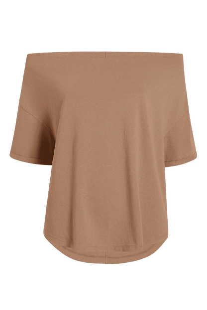 Vintage Cotton Off The Shoulder T-Shirt | Cinnamon