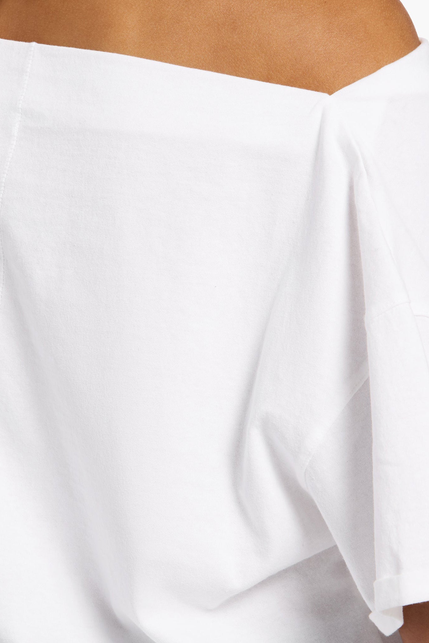Vintage Cotton Off The Shoulder T-Shirt | White