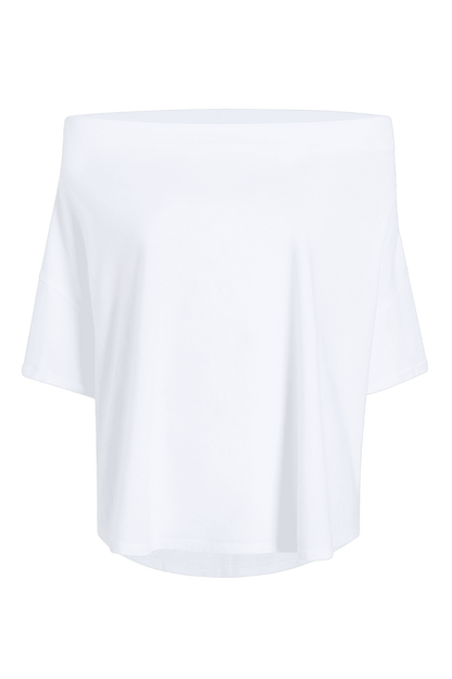 Vintage Cotton Off The Shoulder T-Shirt | White