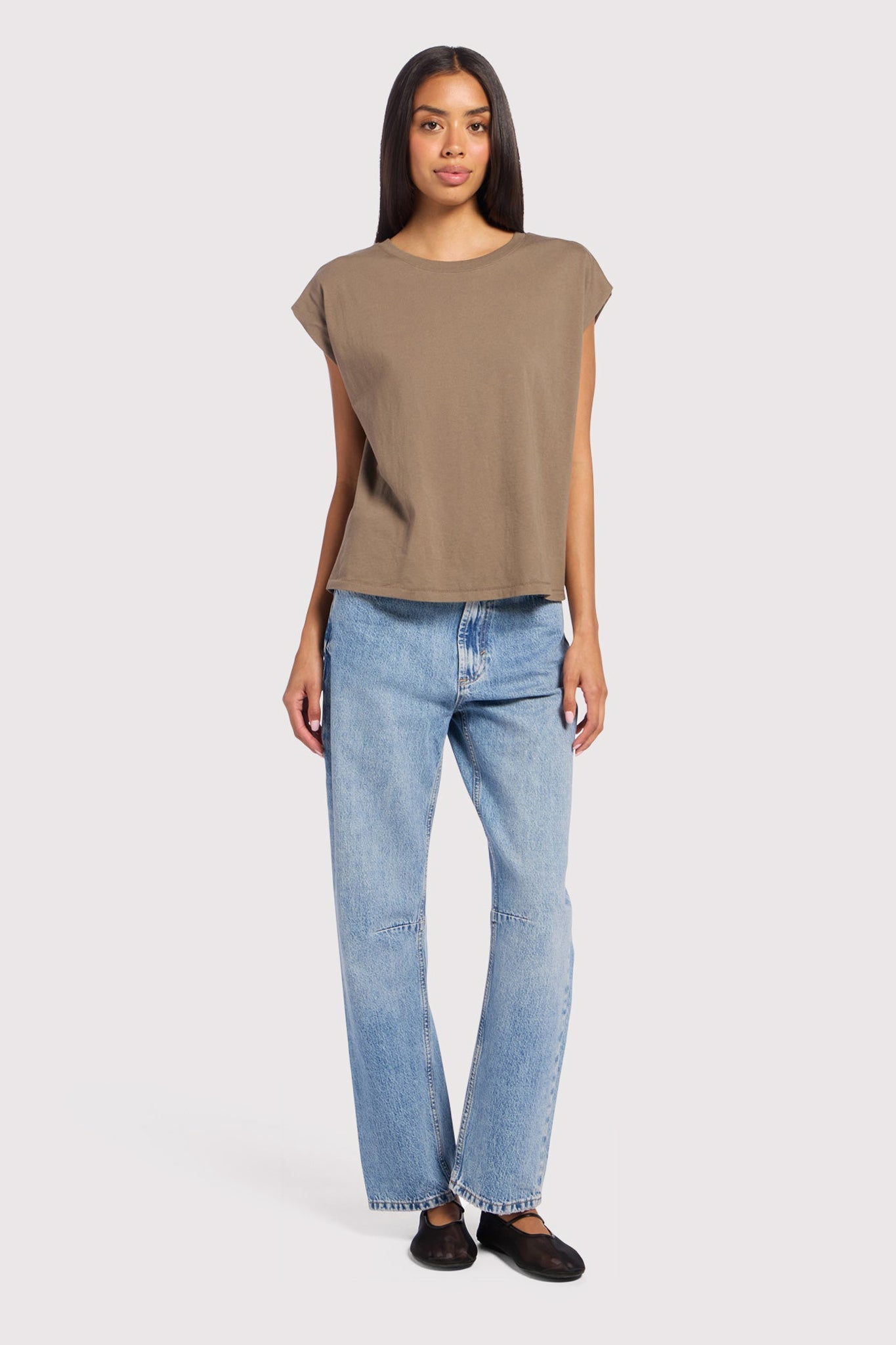 Soft Cotton Muscle Tee | Mocha