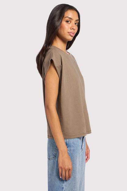 Soft Cotton Muscle Tee | Mocha