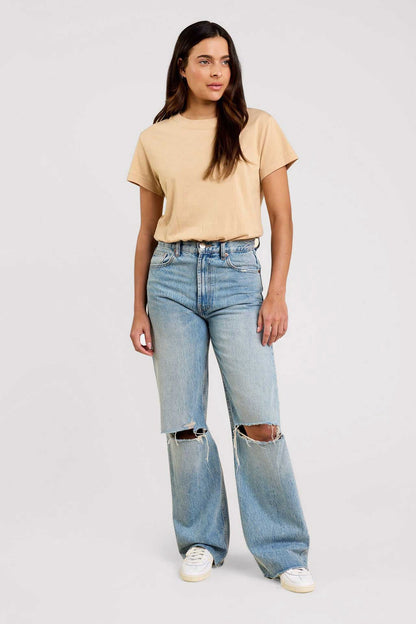Soft Cotton Everyday T-Shirt Bodysuit | Oat