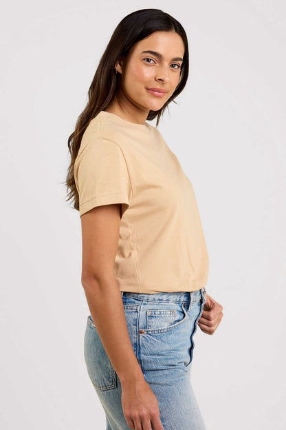 Soft Cotton Everyday T-Shirt Bodysuit | Oat