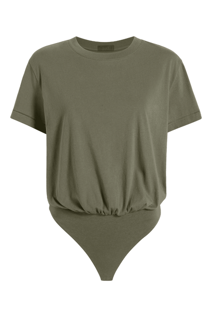 Soft Cotton Everyday T-Shirt Bodysuit | Olive