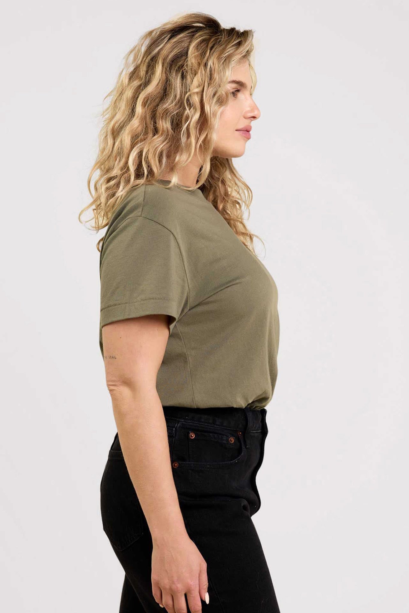 Soft Cotton Everyday T-Shirt Bodysuit | Olive