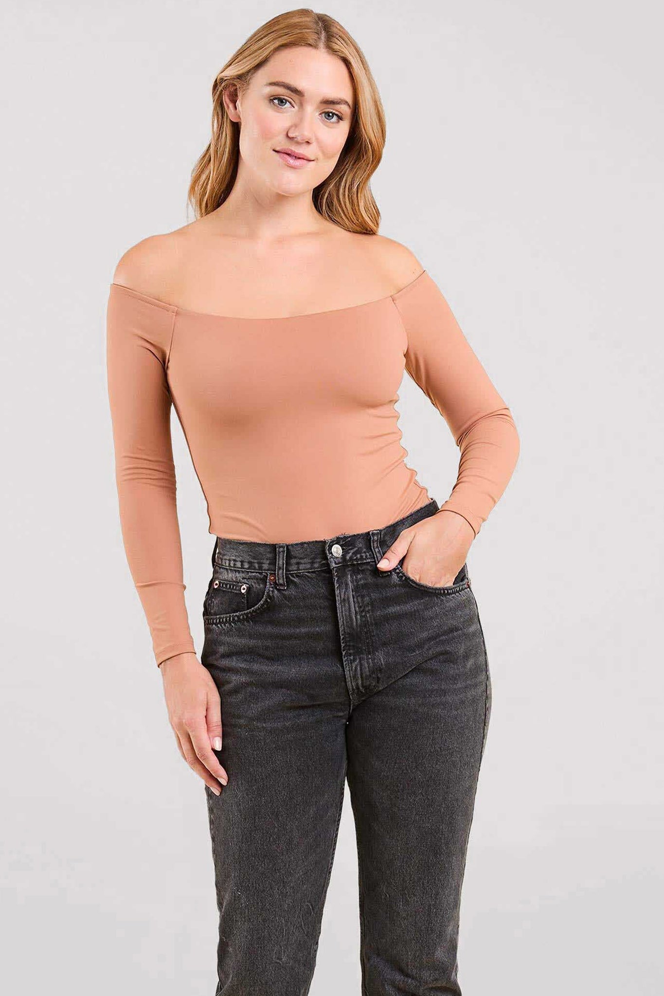 Off The Shoulder Bodysuit | Clay