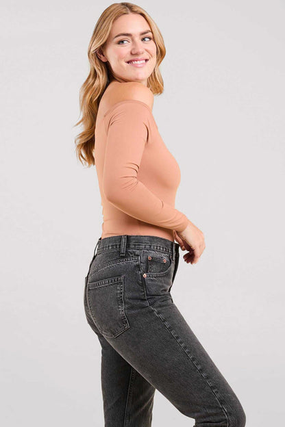 Off The Shoulder Bodysuit | Clay