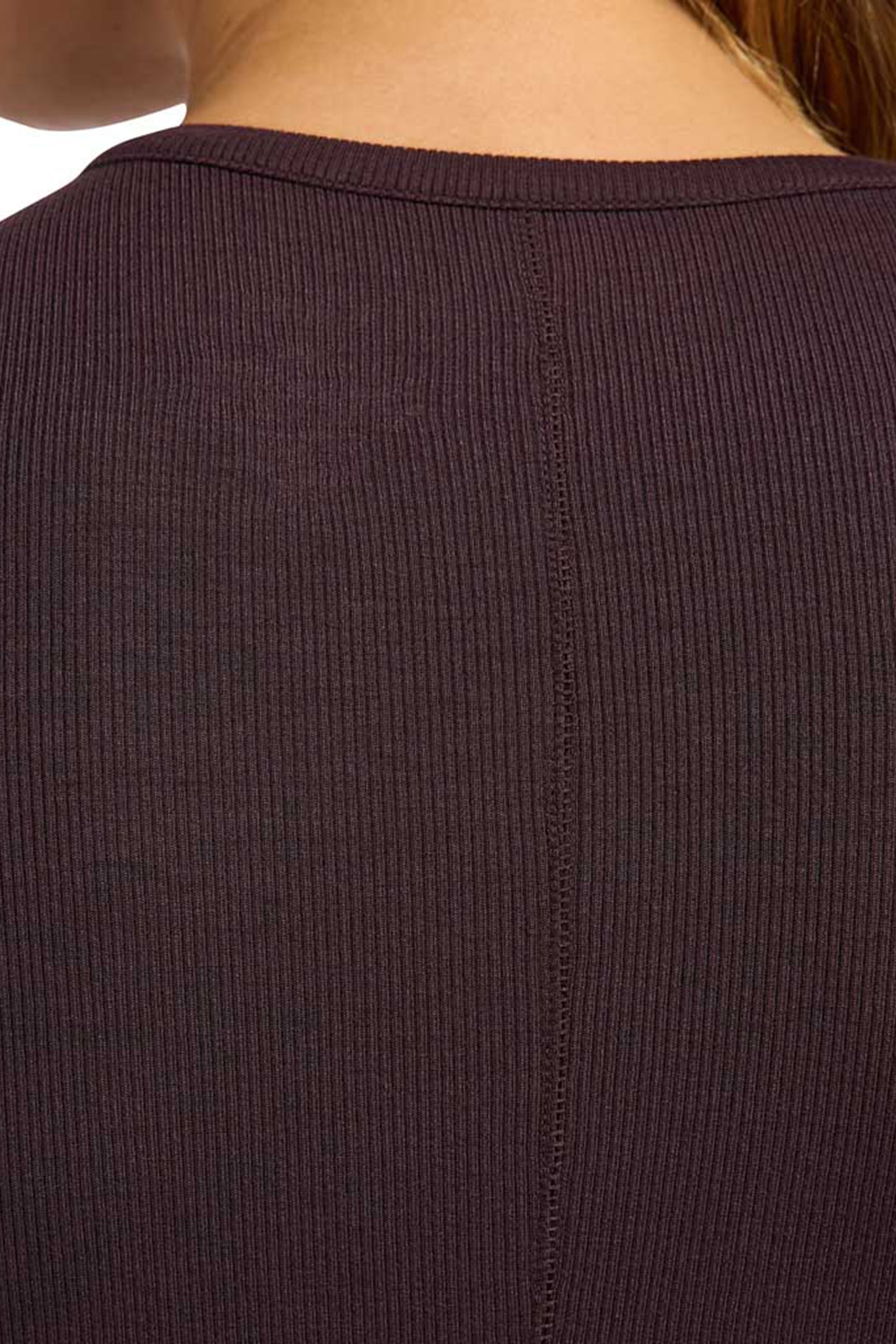 Slinky Rib Long Sleeve Shirt | Eggplant