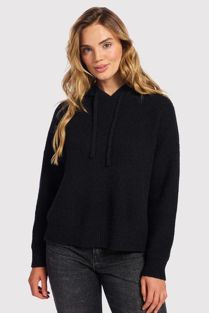 Cozy Knit Ribbed Sweater Hoodie
