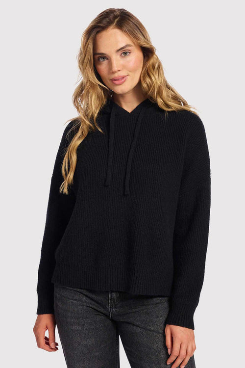 Cozy Knit Ribbed Sweater Hoodie