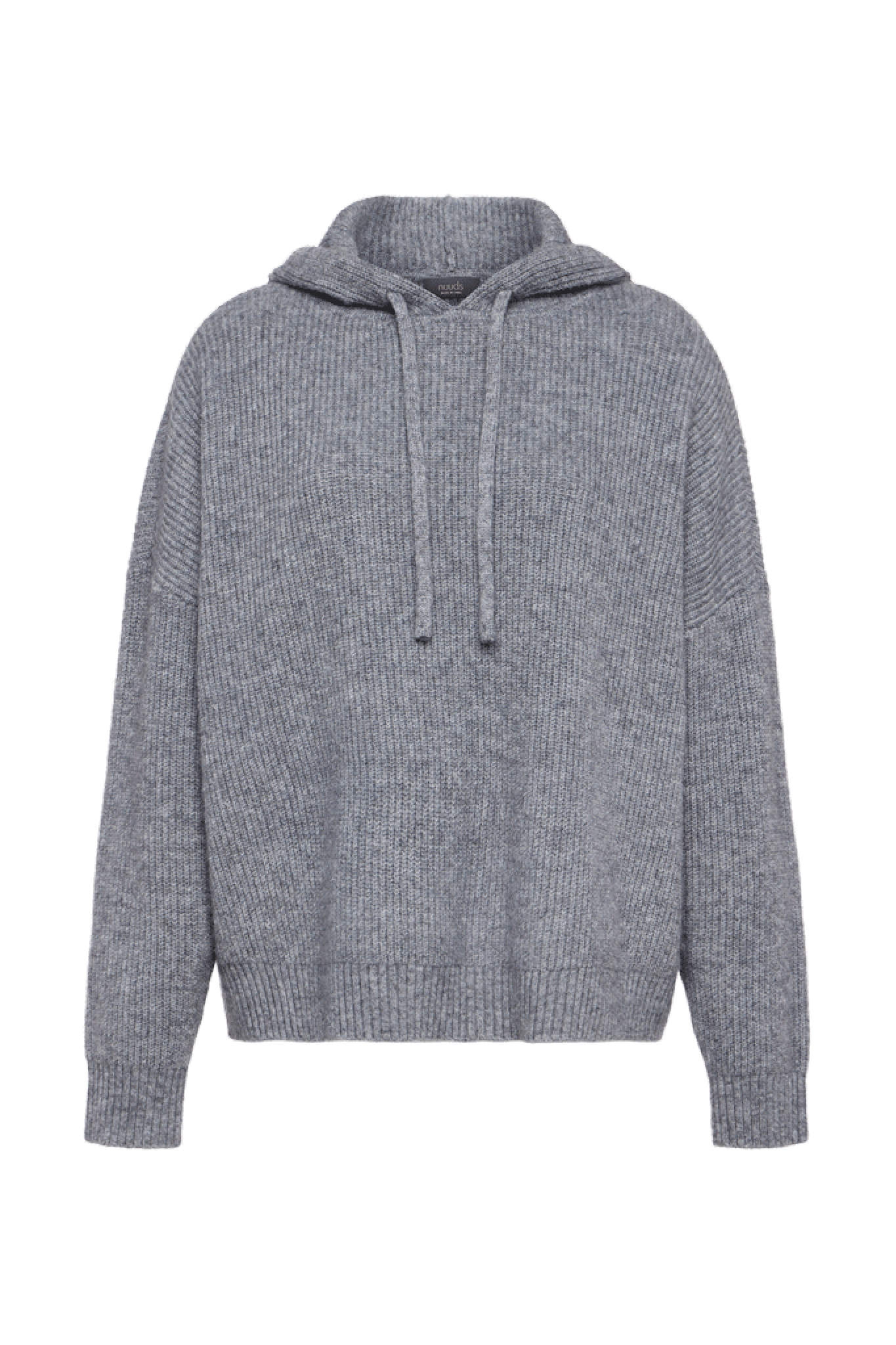 Cozy Knit Ribbed Sweater Hoodie | Charcoal