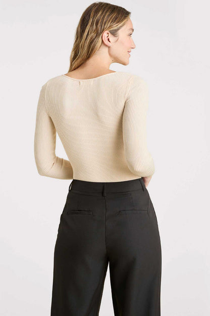 Sweetheart Sweater Bodysuit | Bone