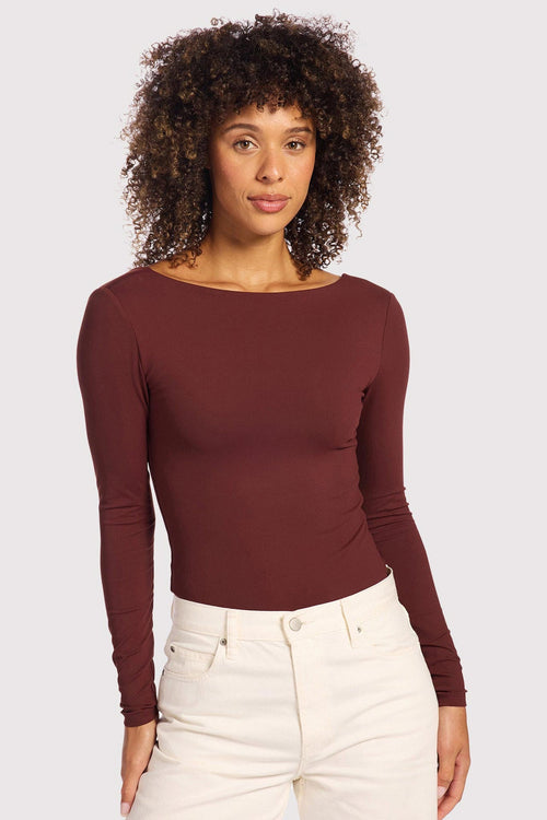 Open Back Bodysuit | Black Cherry