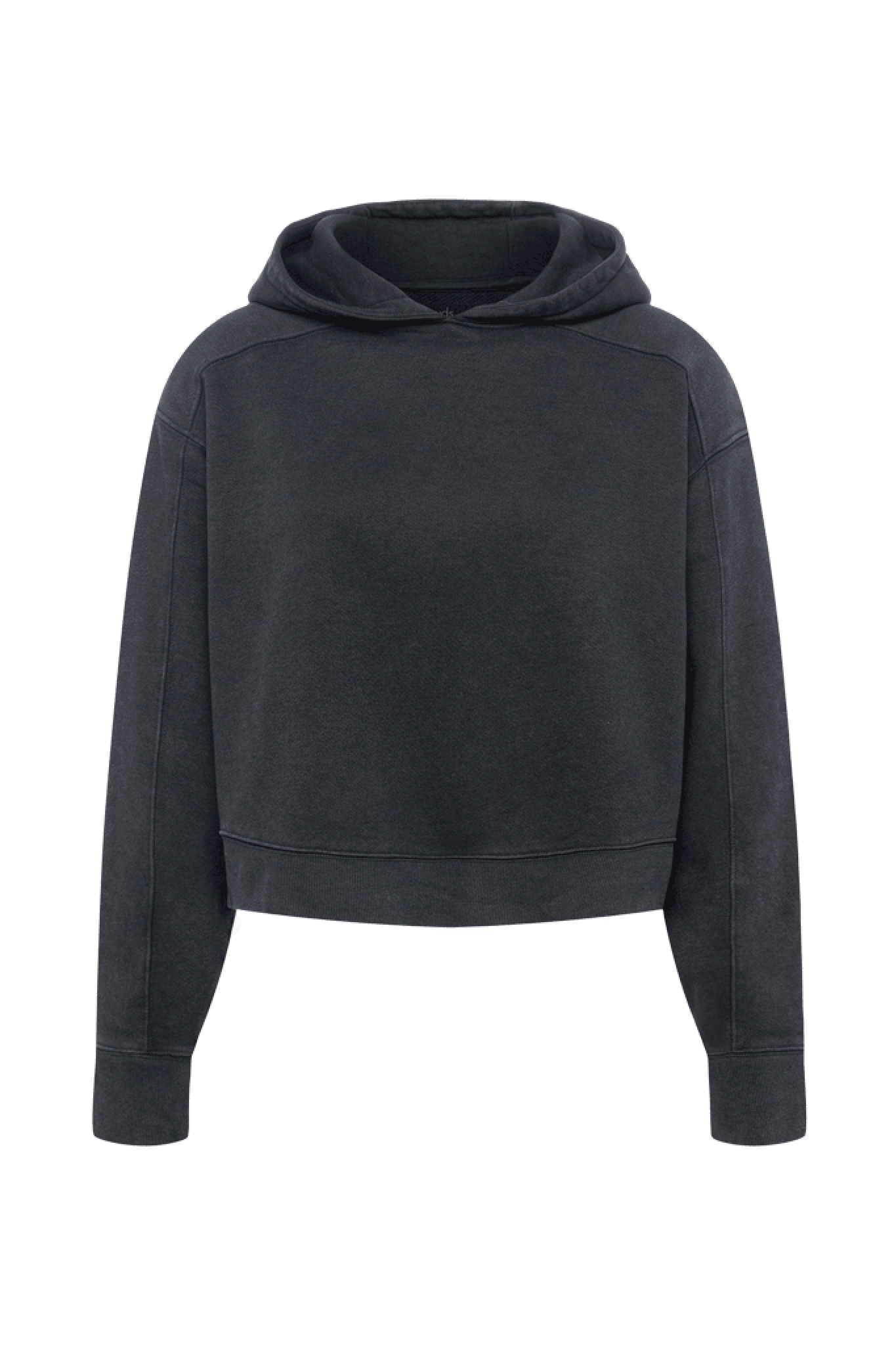 Vintage Fleece Cropped Hoodie | Washed Black