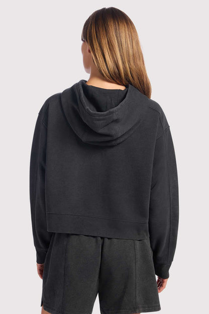 Vintage Fleece Cropped Hoodie | Washed Black