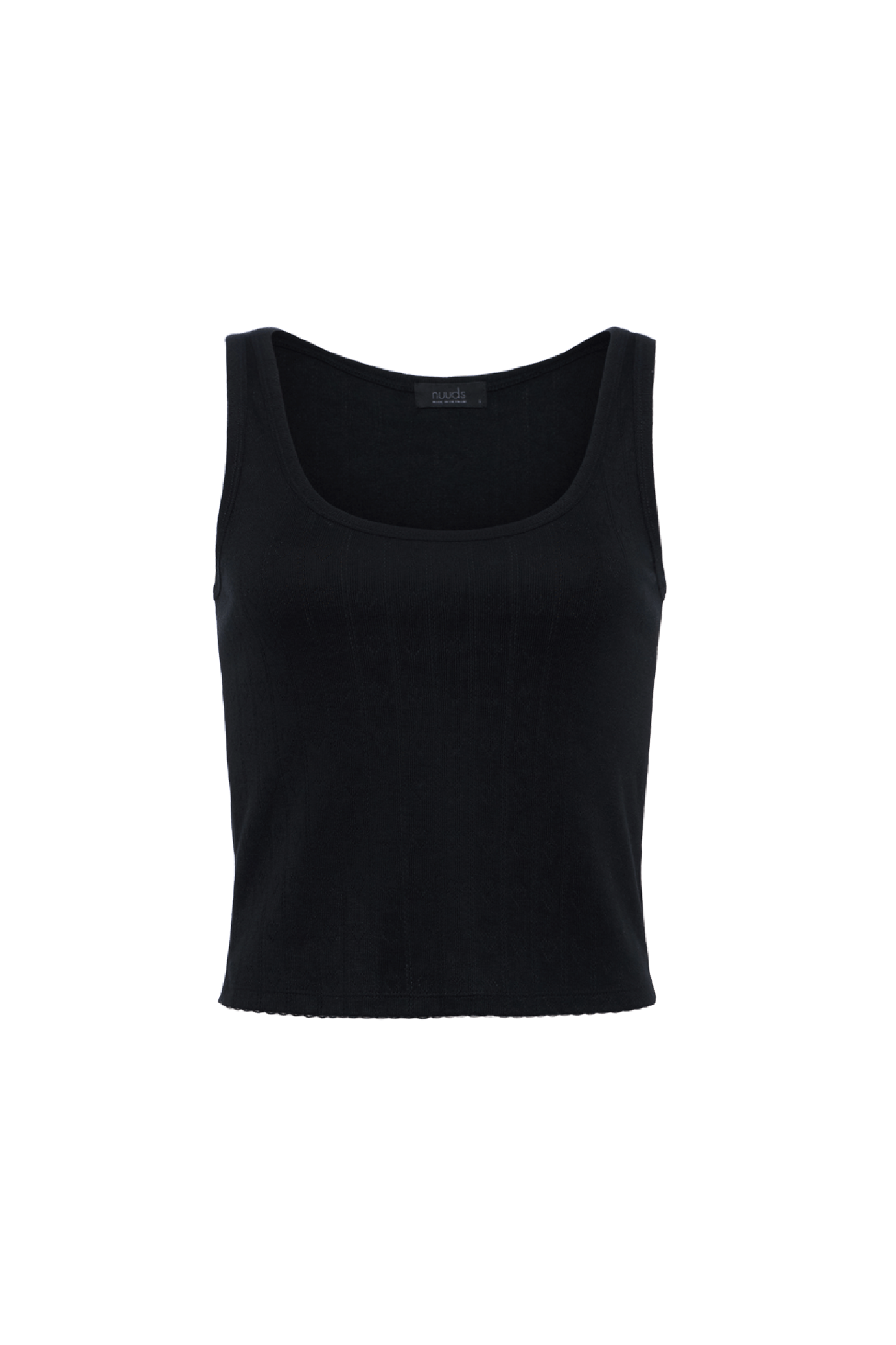 Heart Pointelle Pajama Scoop Tank | Black