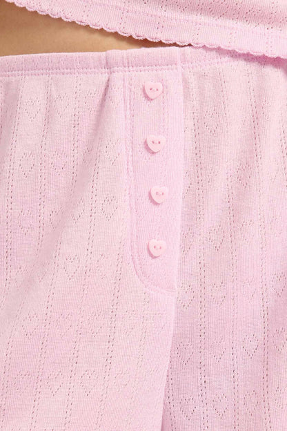 Heart Pointelle Pajama Cheeky Short | Bon Bon
