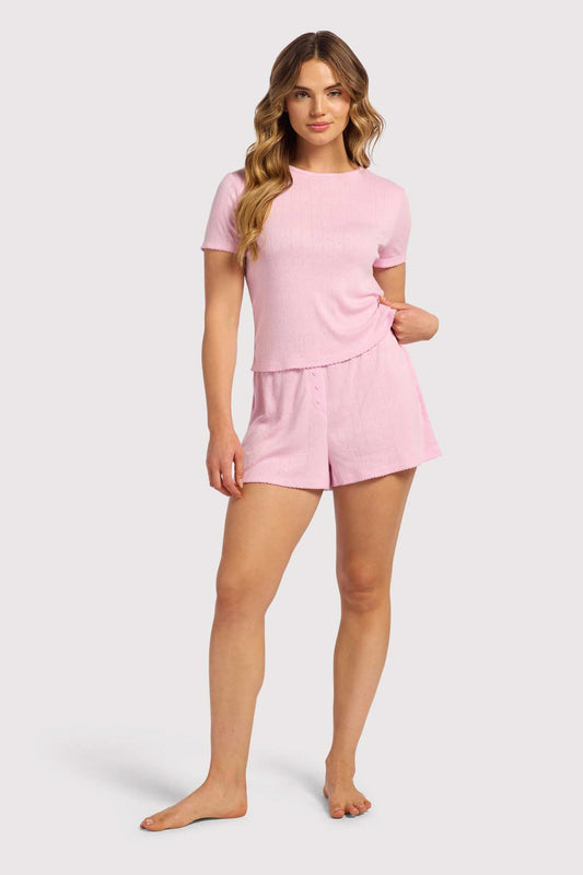 Heart Pointelle Pajama Cheeky Short | Bon Bon