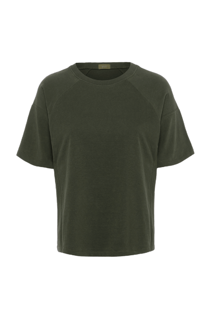 Steady Seamed Tee | Darkest Olive