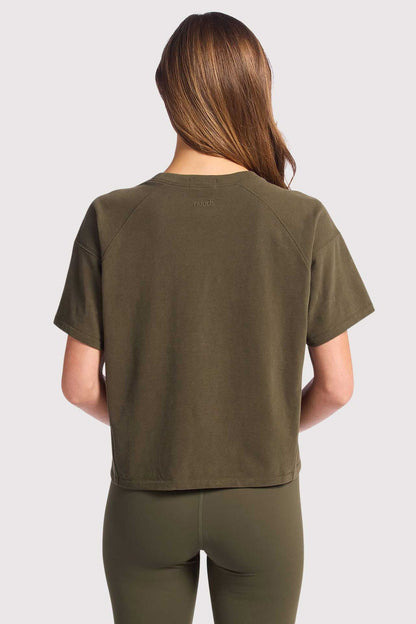Steady Seamed Tee | Darkest Olive
