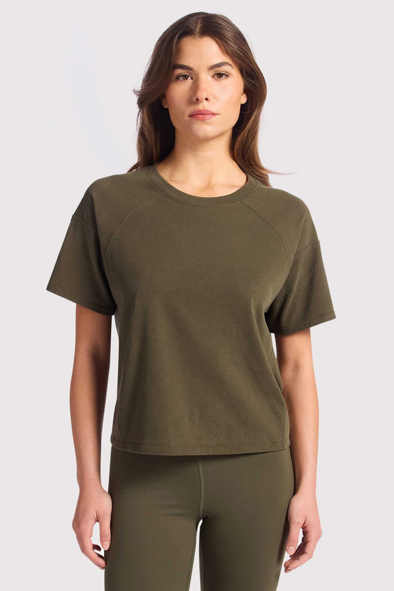 Steady Seamed Tee | Darkest Olive