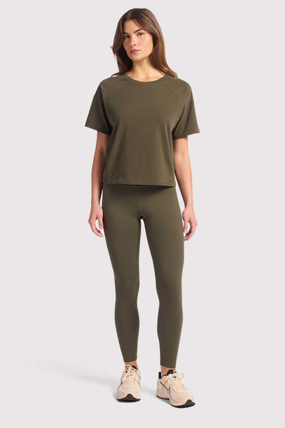 Steady Seamed Tee | Darkest Olive