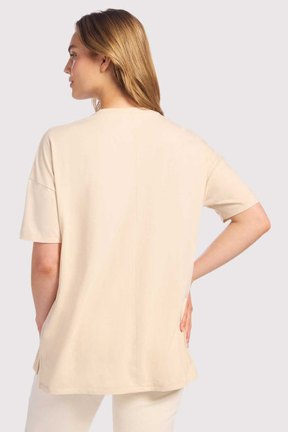 Soft Cotton Oversized Tee | Bone