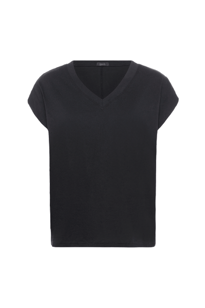 Soft Cotton V-Neck Muscle Tee | Black