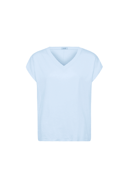 Soft Cotton V-Neck Muscle Tee | Cloud