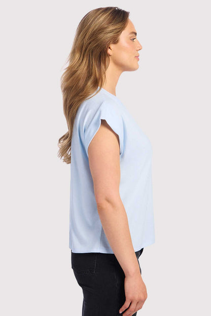 Soft Cotton V-Neck Muscle Tee | Cloud