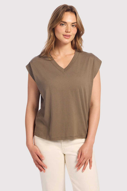 Soft Cotton V-Neck Muscle Tee